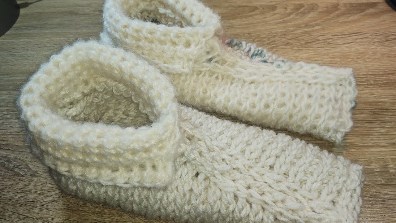 Tunisian Crochet Slipper Boots