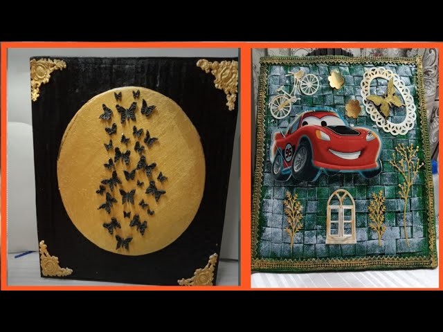 2 Wall hanging frame idea | Butterfly Wall hanging frame from cardboard and clay | Wall hanging idea