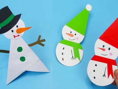 6 Easy Paper snowman - Christmas paper crafts 2023