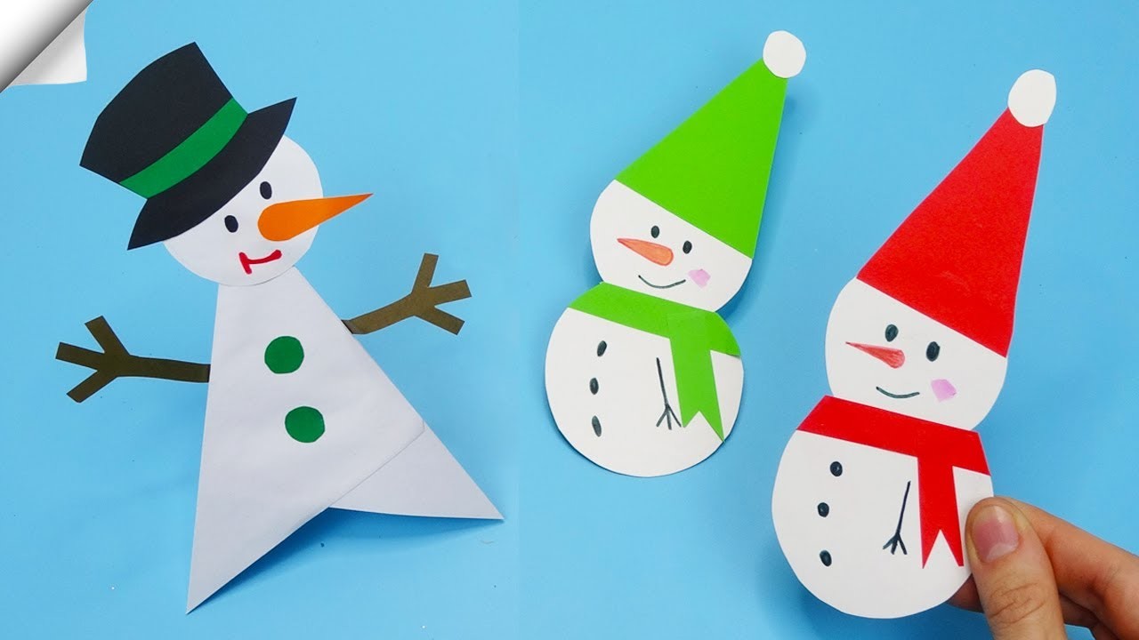 6 Easy Paper snowman - Christmas paper crafts 2023