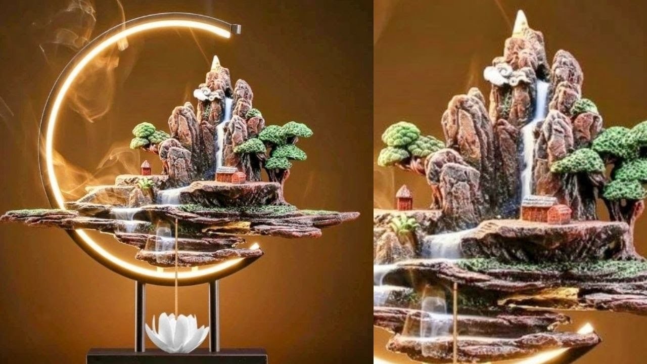 Amazing Ideas. How to make a mini incense waterfall from foam and cement.diy Home Decorating Ideas