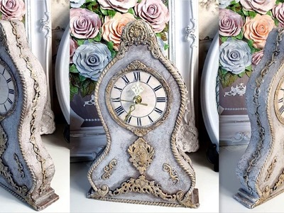 Amazing Vintage Table Clock from cardboard.DIY crafts