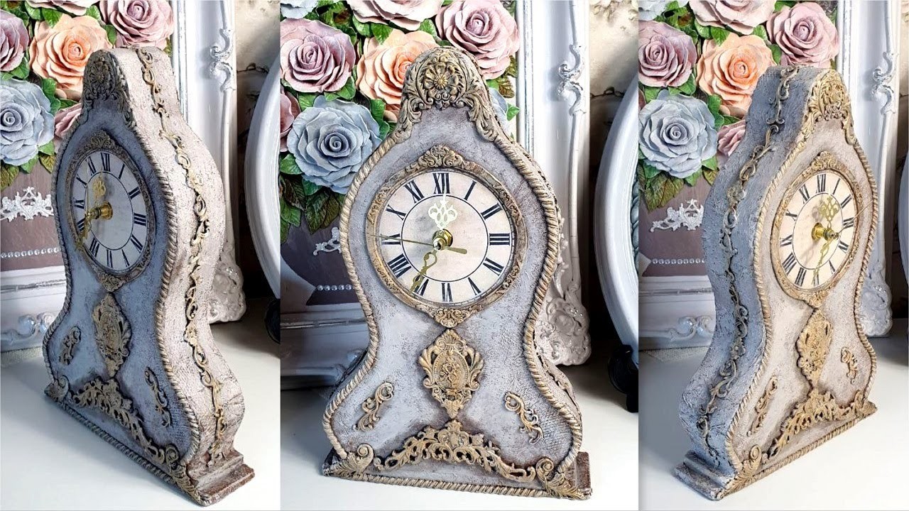 Amazing Vintage Table Clock from cardboard.DIY crafts