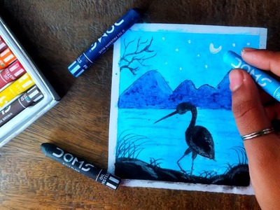 Bird scenery drawing with oilpastal color#drawingvideo #viraldrawing