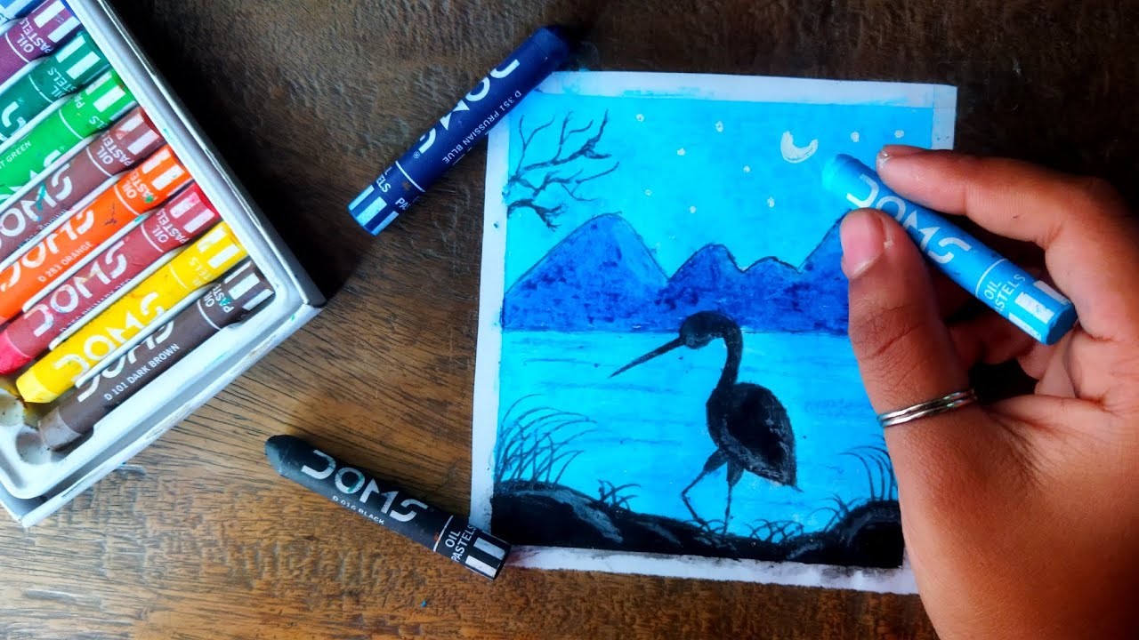 Bird scenery drawing with oilpastal color#drawingvideo #viraldrawing