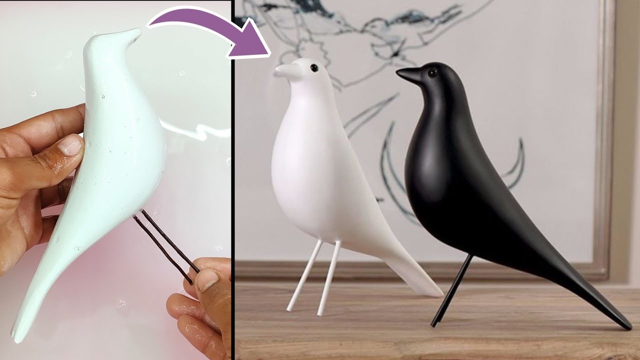 ???? Bird Showpiece. White cement craft idea. Bird Craft idea. Home decoration craft. Easy Craft