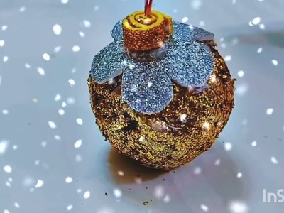 Christmas Decor | Christmas Ball DIY With waste Paper & Glitter @lifeofasma #christmasdecor