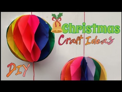 Christmas????decoration ideas| How to make easy paper honeycomb ball christmas❄️ craft ideas 2022#xmas