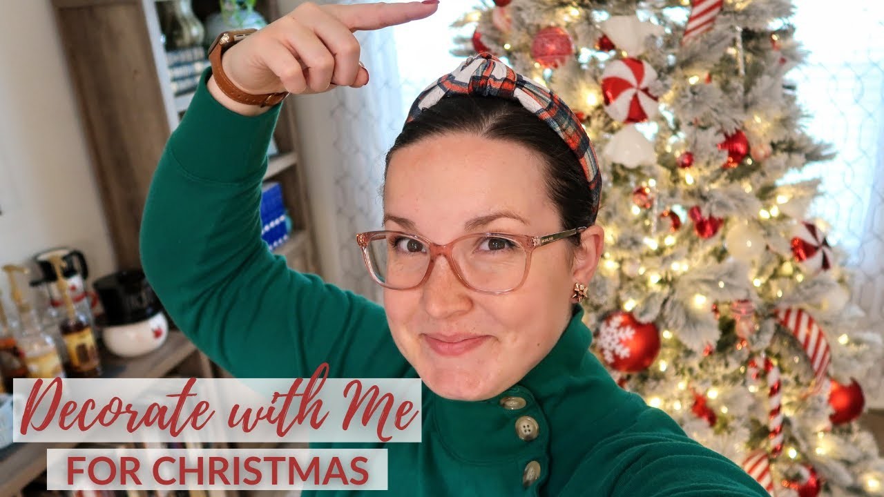 DECORATE WITH ME. Candy Cane + Gingerbread Christmas Decor with Rae Dunn and a new Christmas Tree