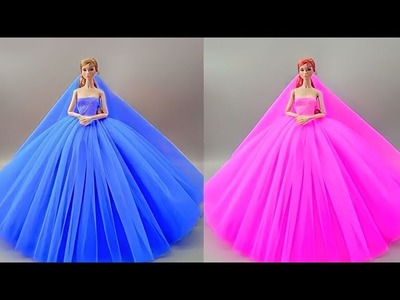 Disney Princess Doll Makeover ~DIY Miniature Ideas for Barbie - Wig , Dress , Faceup , and More