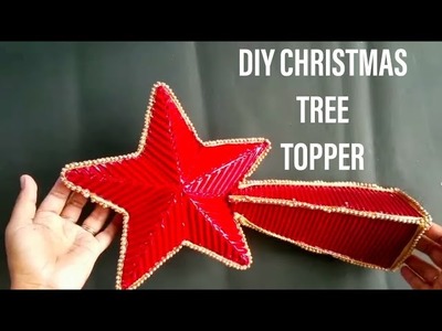 Diy 3D star making.christmas star tree topper.christmas cardboard crafts