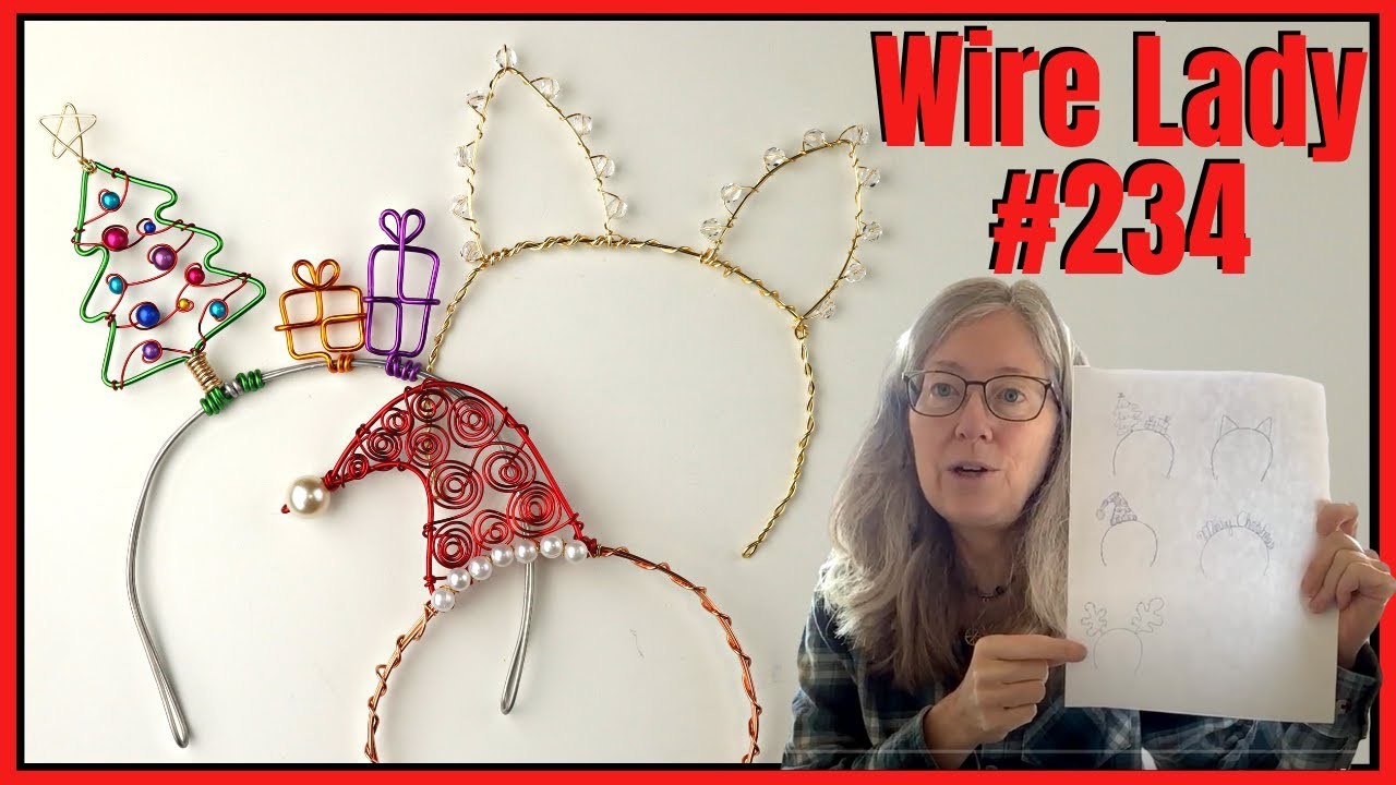 DIY Beaded Cat Ears & Christmas Headbands. Wire Lady TV Ep 234 Livestream Replay