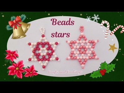 Diy Christmas star. Christmas ornaments. Beaded star