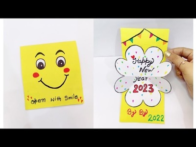 DIY Cute New Year Card • happy new year greeting card 2023 • Easy and beautiful new year card ideas
