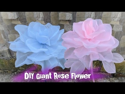 DIY Giant Organza Flower || Rose Flower