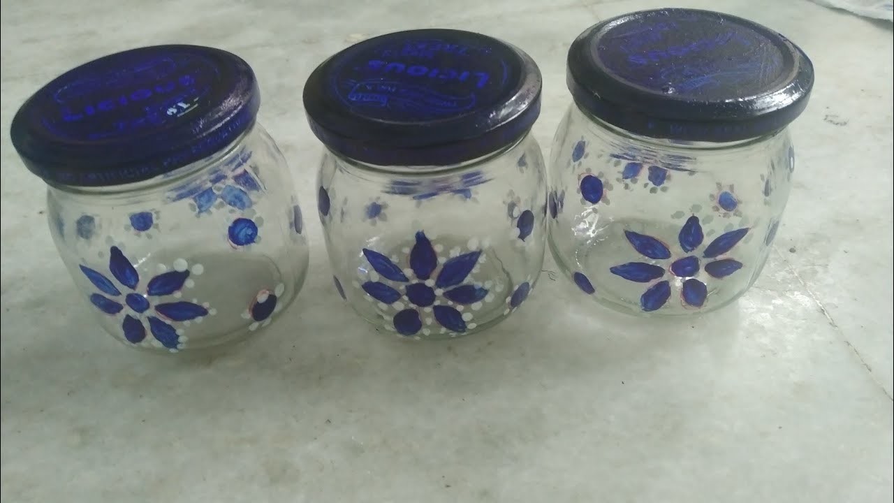 Diy glass bottle painting #utube #srideviinnovations #storebottlepainting