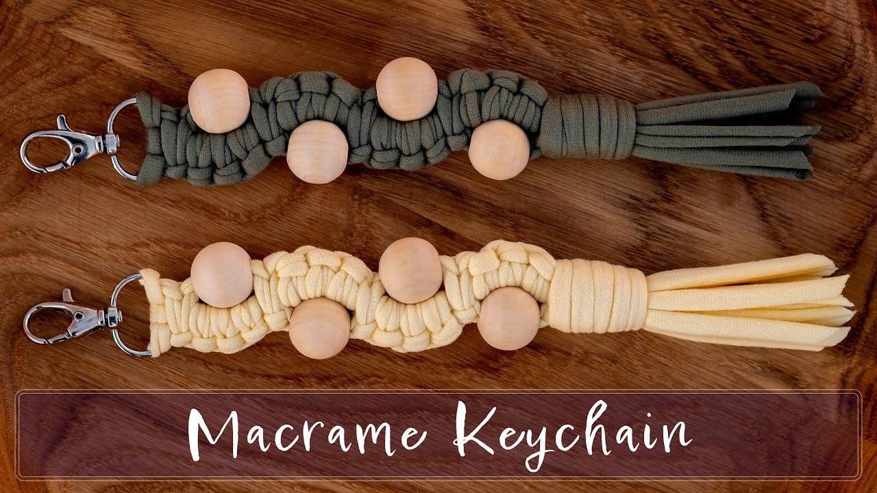 DIY Macrame Keychain with Wooden Beads