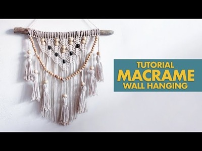 DIY: Macrame Wall Hanging with beads. Tutorial Boho Macrame