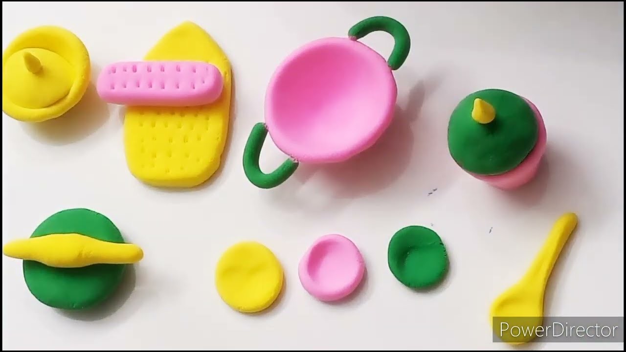 DIY mini polymer clay kitchen set making process with clay | polymer clay mini cookware set