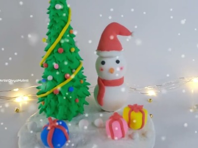 DIY Miniature Christmas Tree using Super Clay - Clay Art | Christmas Decoration Ideas