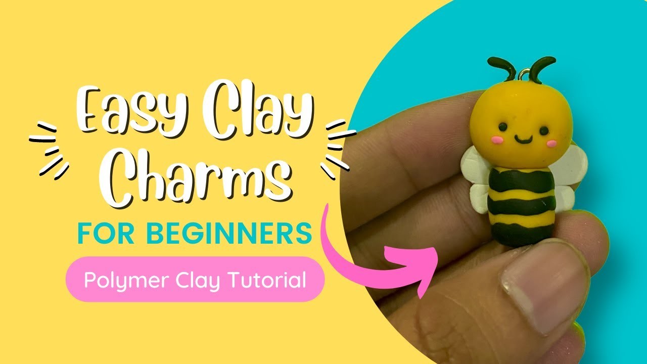 Easy Polymer Clay Idea For Beginners - Kawaii Bee Clay Charms