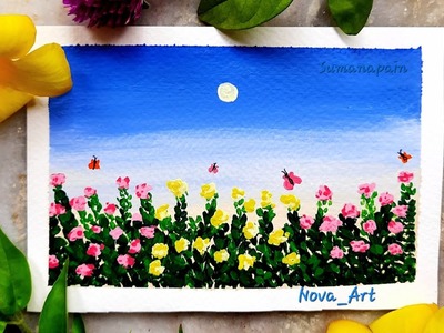 Flower Garden #acrylicpainting #easy