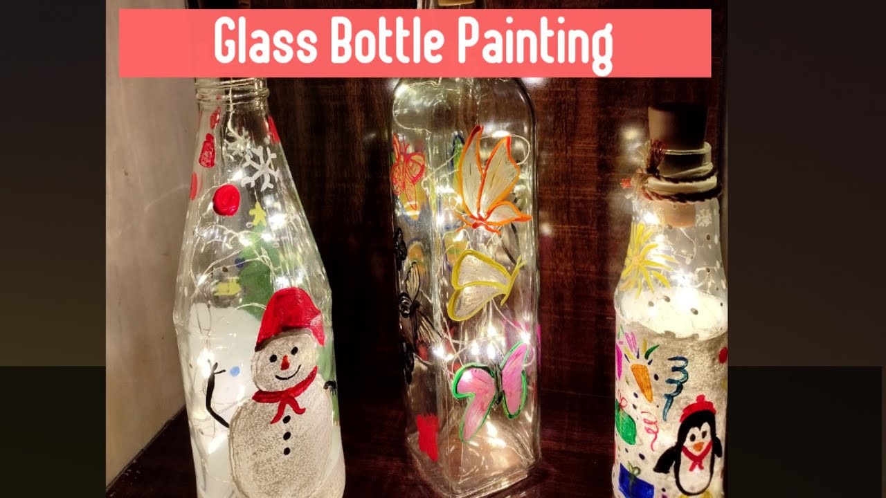 Glass Bottle Painting Decoration Idea | DIY HomeDecor | Recycled Craft ideas |Easy Bottle Decoration