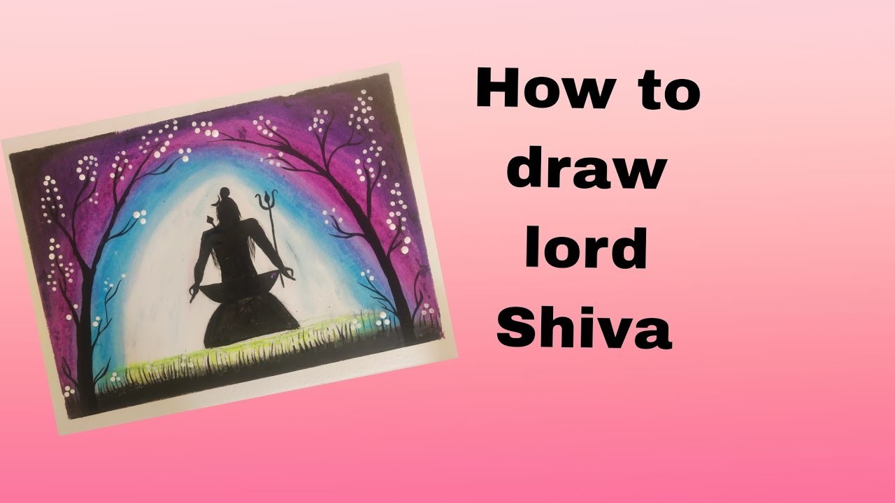 How to draw lord Shiva.Easy drawing of Mahadev step by step.oil pastels shiv.bholenath.Mahakal DIY