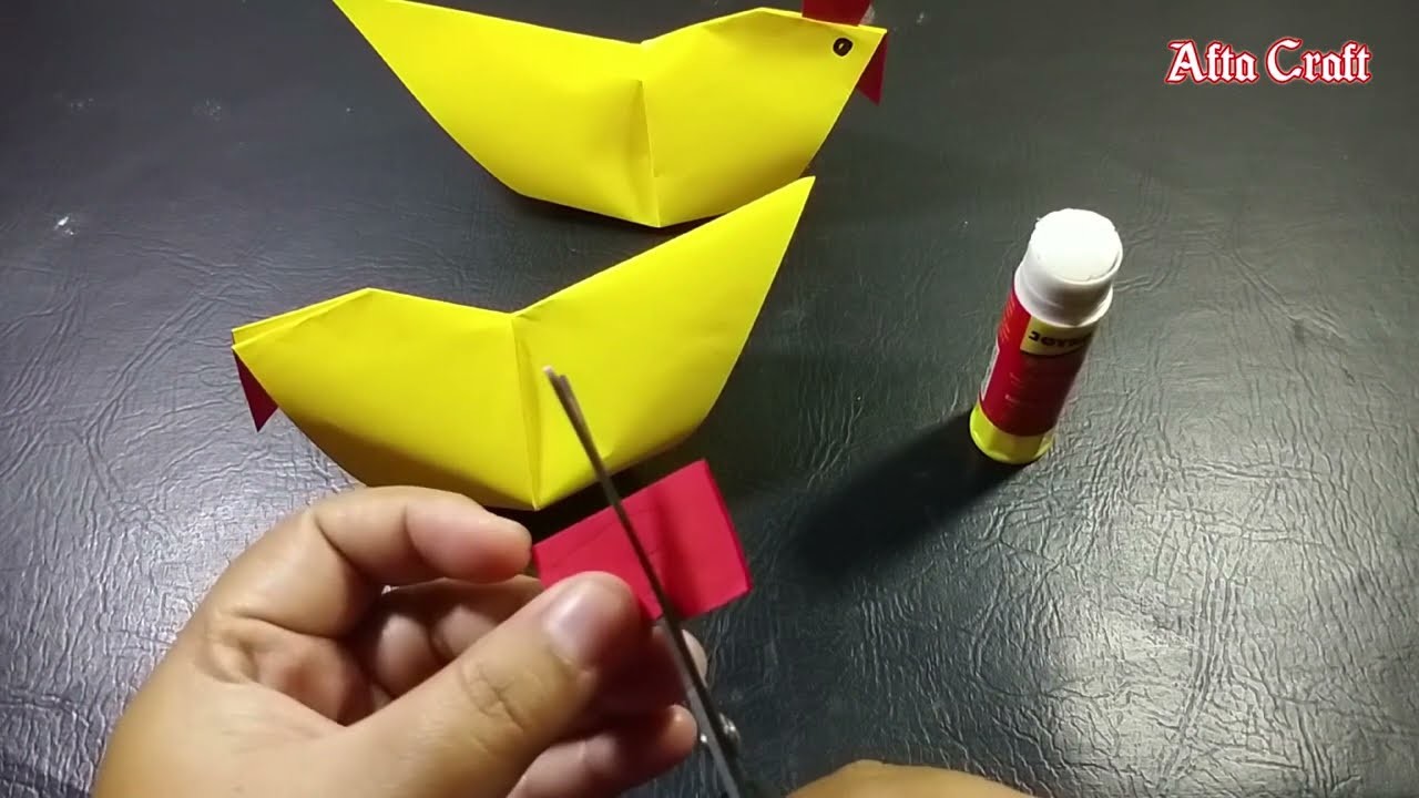 How to Make a Paper Chicken - DIY - Easy Origami Step by Step - Afta Craft