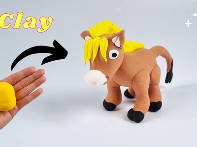 How to make clay horse easy ❤️ How to make horse with clay ???? polymer clay