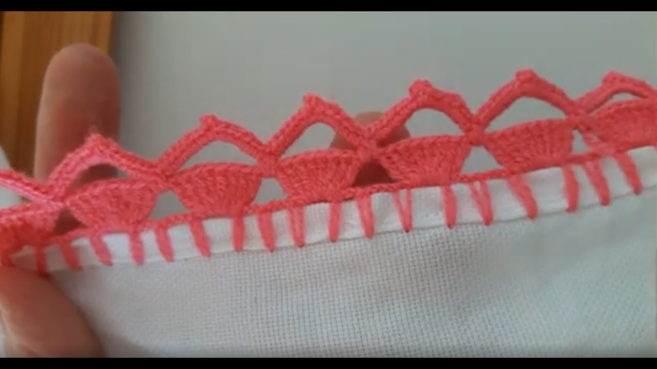 How to make crochet knit fabric napkin with edge