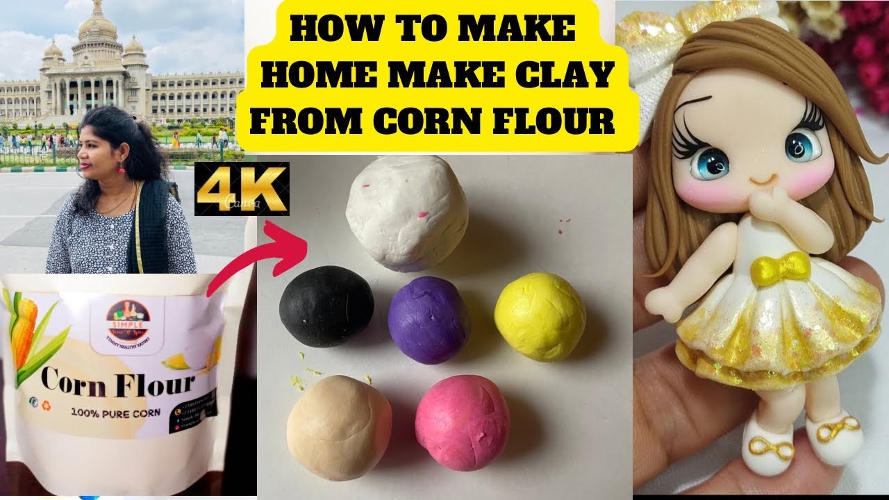 How to make homemade clay | corn flour clay | Clay art in tamil | Clay making for beginners |polymer