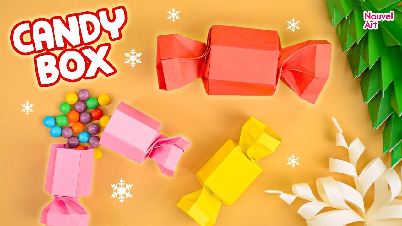 How to make NO GLUE origami CANDY BOX easy ????. Origami secret surprise BOX.