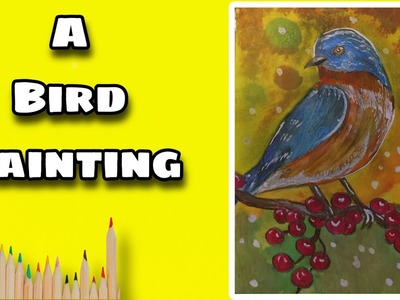 I tried to draw a portrait bird painting|| easy painting for beginners|