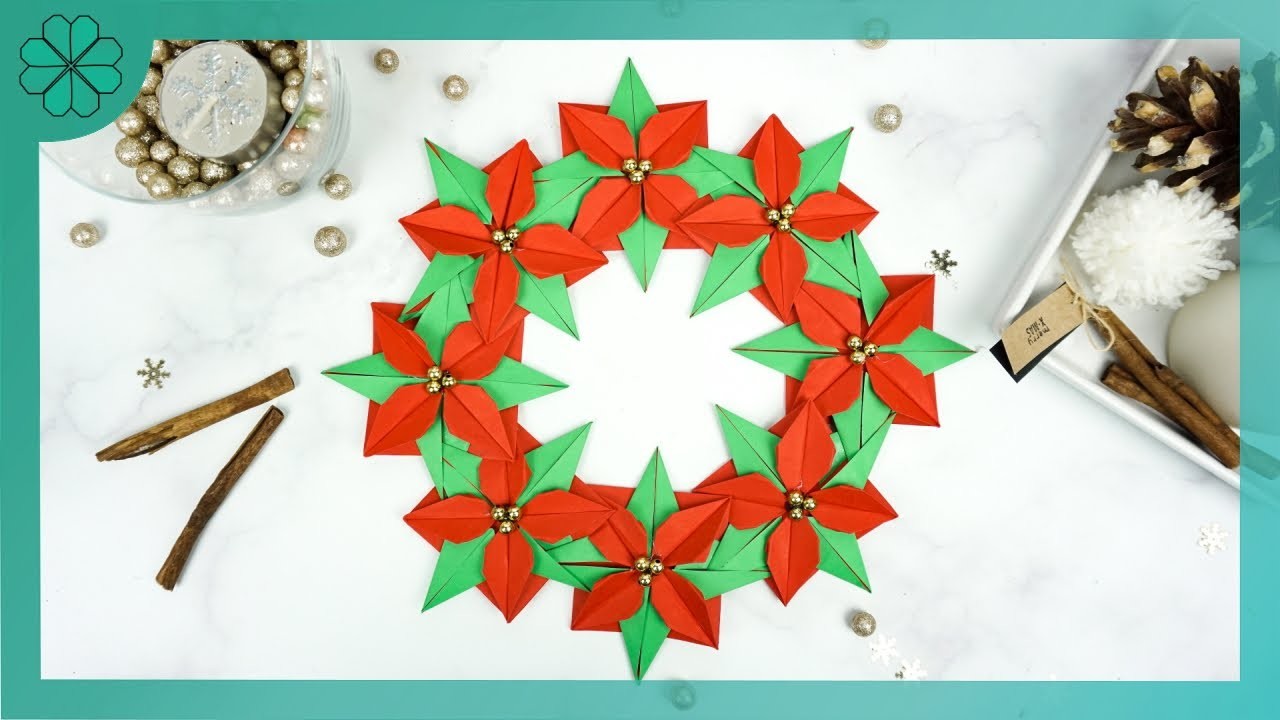 Jak zrobić: Wieniec z gwiazdą betlejemską origami | (DIY Tutorial)