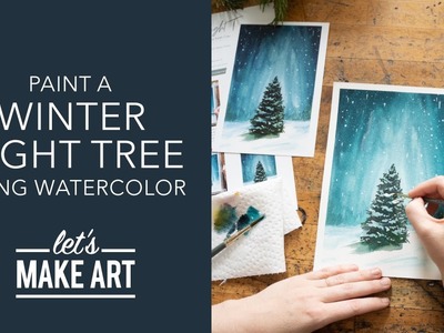 Let's Paint a Winter Night | Watercolor Painting by Sarah Cray of Let's Make Art