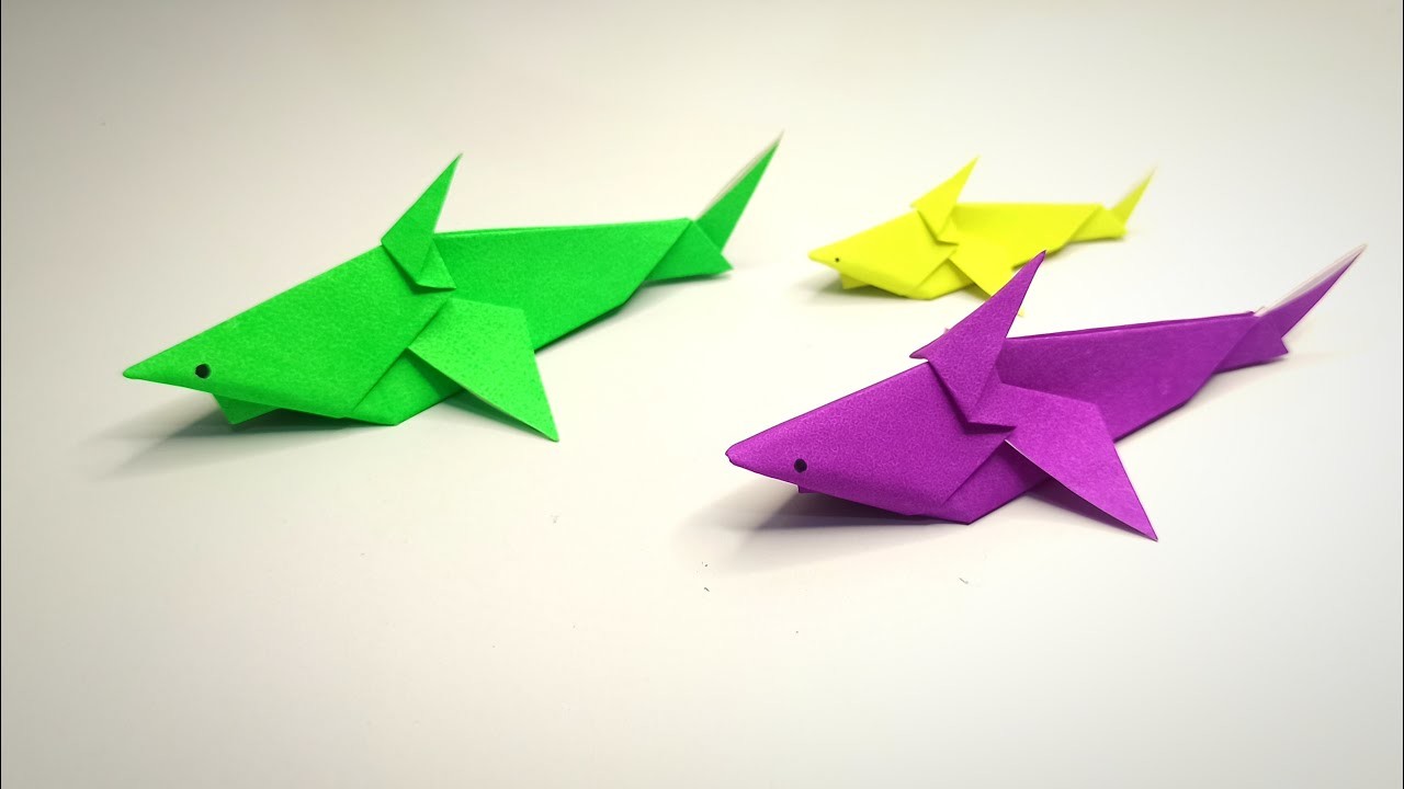 Origami shark. ikan hiu | how to make an origami shark | diy paper toy for kids | paper crafts