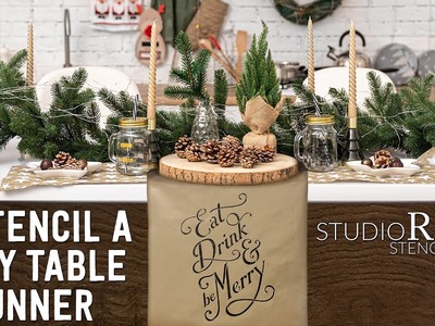 Paint a DIY Paper Table Runner for the Holidays | Easy and Quick Stencil Projects | Paint on Paper