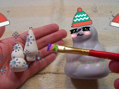 Painting 2 Christmas ornaments I sculpted from air dry clay