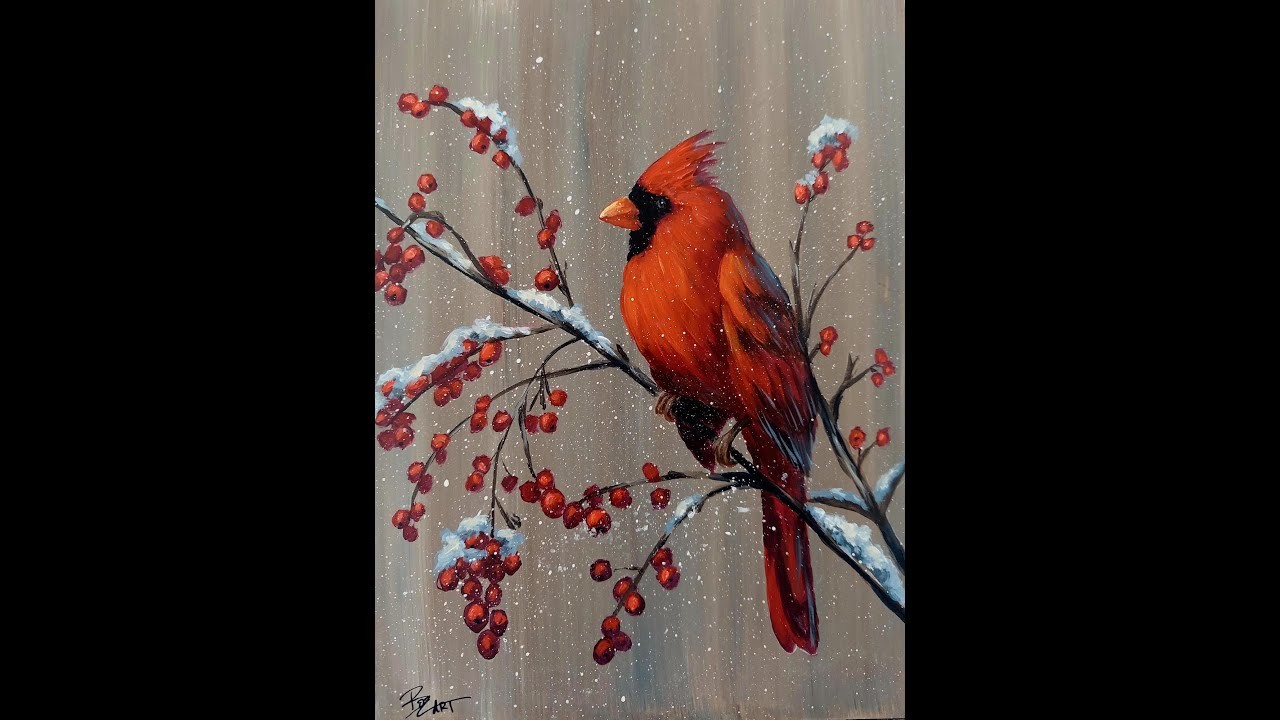 Painting a Cardinal In Acrylics