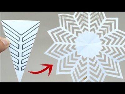 Paper Cutting Design ❄️ How to Make Paper Snowflake For Christmas Decorations ???? Easy Paper Crafts.فن