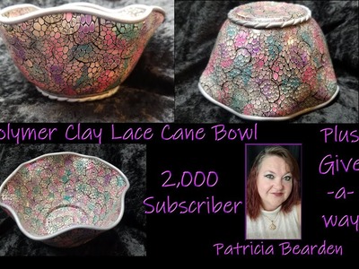 Polymer Clay Lace Cane Bowl