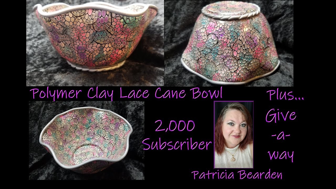 Polymer Clay Lace Cane Bowl