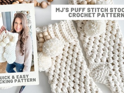 Quick & Easy Puff Stitch Stocking Crochet Pattern
