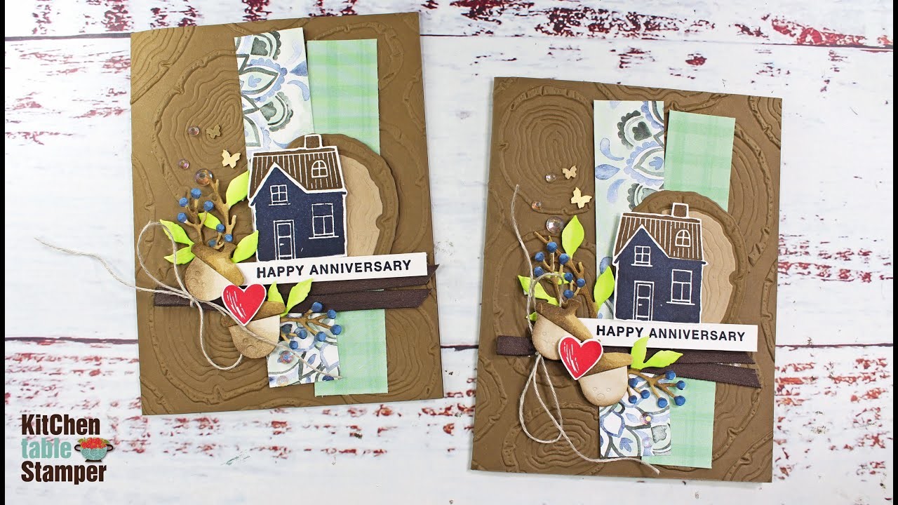 Stampin' Up! Ringed with Nature Stamp a Stack Happy Anniversary Card 3 of 4 Kitchen Table Stamper