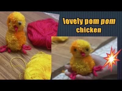 Super easy pom pom chicken making ideas | DIY pom pom chicken | How to make yarn chick