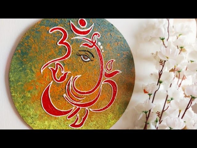 Texture painting for biggners| quick and easy  DIY home decoration idea|How to draw Ganpati Painting