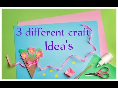 3 Different craft ideas. School crafts. Paper crafts. School supplies