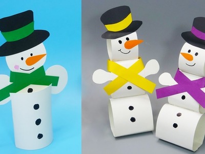 3 diy Easy Paper snowman | Christmas paper crafts 2023