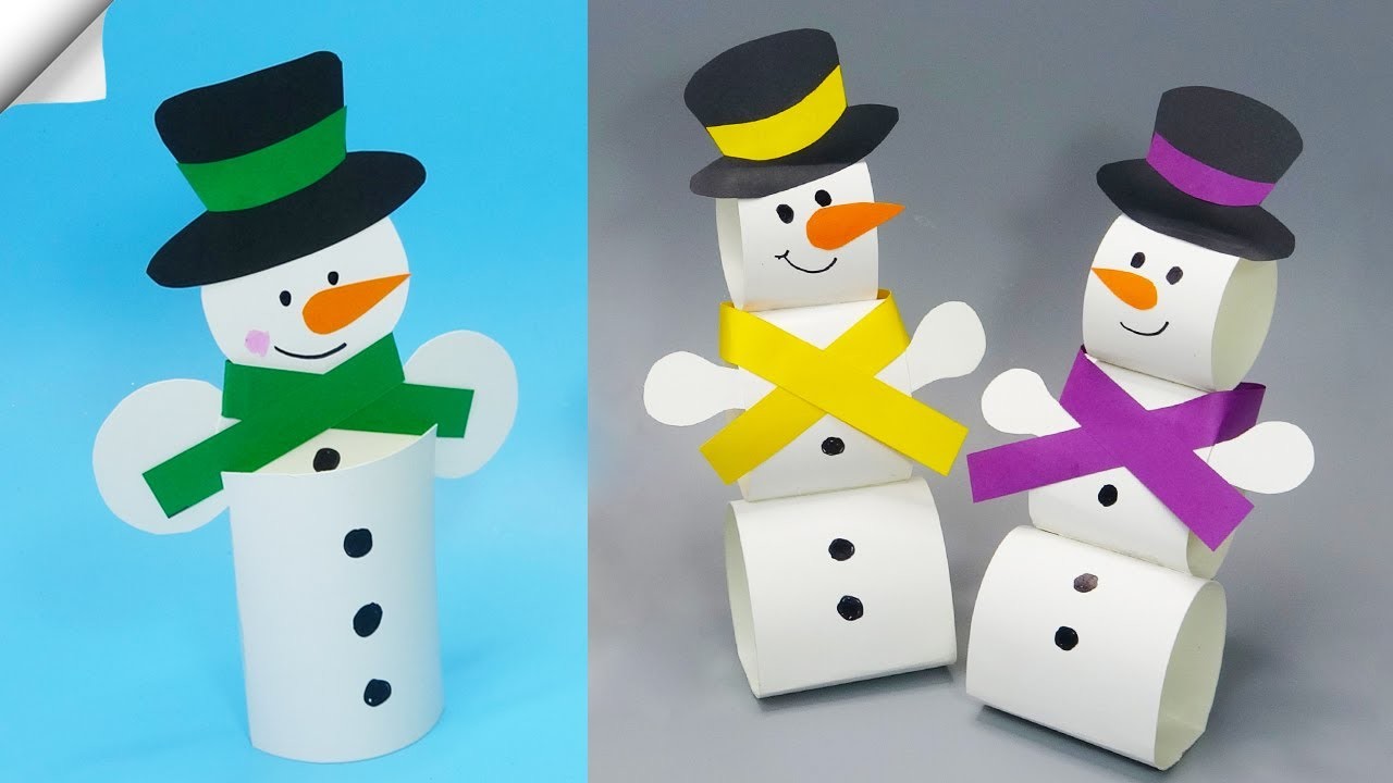 3 diy Easy Paper snowman | Christmas paper crafts 2023